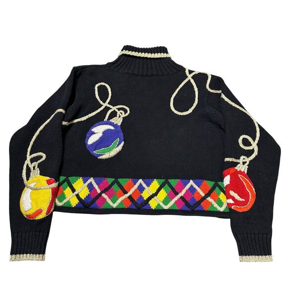 Lisa Nichols Vintage Christmas Ornament Turtleneck Sweater - Picture 3 of 8
